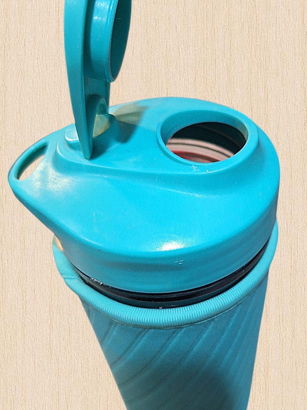 Masontops Mason Jar Turquoise Hydration Bottle W/Neoprene Sleeve - Picture 2 of 4
